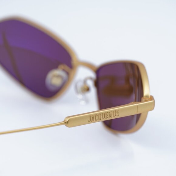 Jacquemus BAMBINO METAL JAC/68 C1 Sunglasses Gold Cat Eye Frame, Brown Lenses - Picture 5 of 13